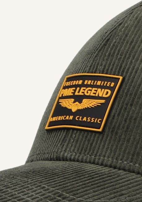 Olijf PME LEGEND Pet CORDUROY CAP WITH RUBBER BADGE Olijf PME LEGEND Pet CORDUROY CAP WITH RUBBER BADGE - large
