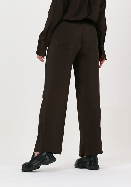 Bruine NEO NOIR Wijde broek KULY CREPE SATIN PANTS - large