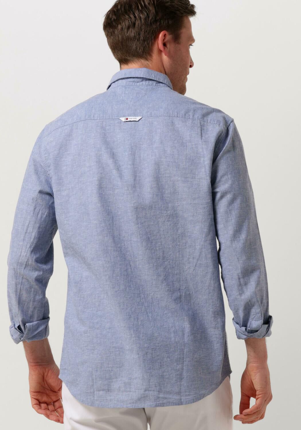 TOMMY JEANS Heren Overhemden Tjm Reg Linen Blend Shirt Blauw