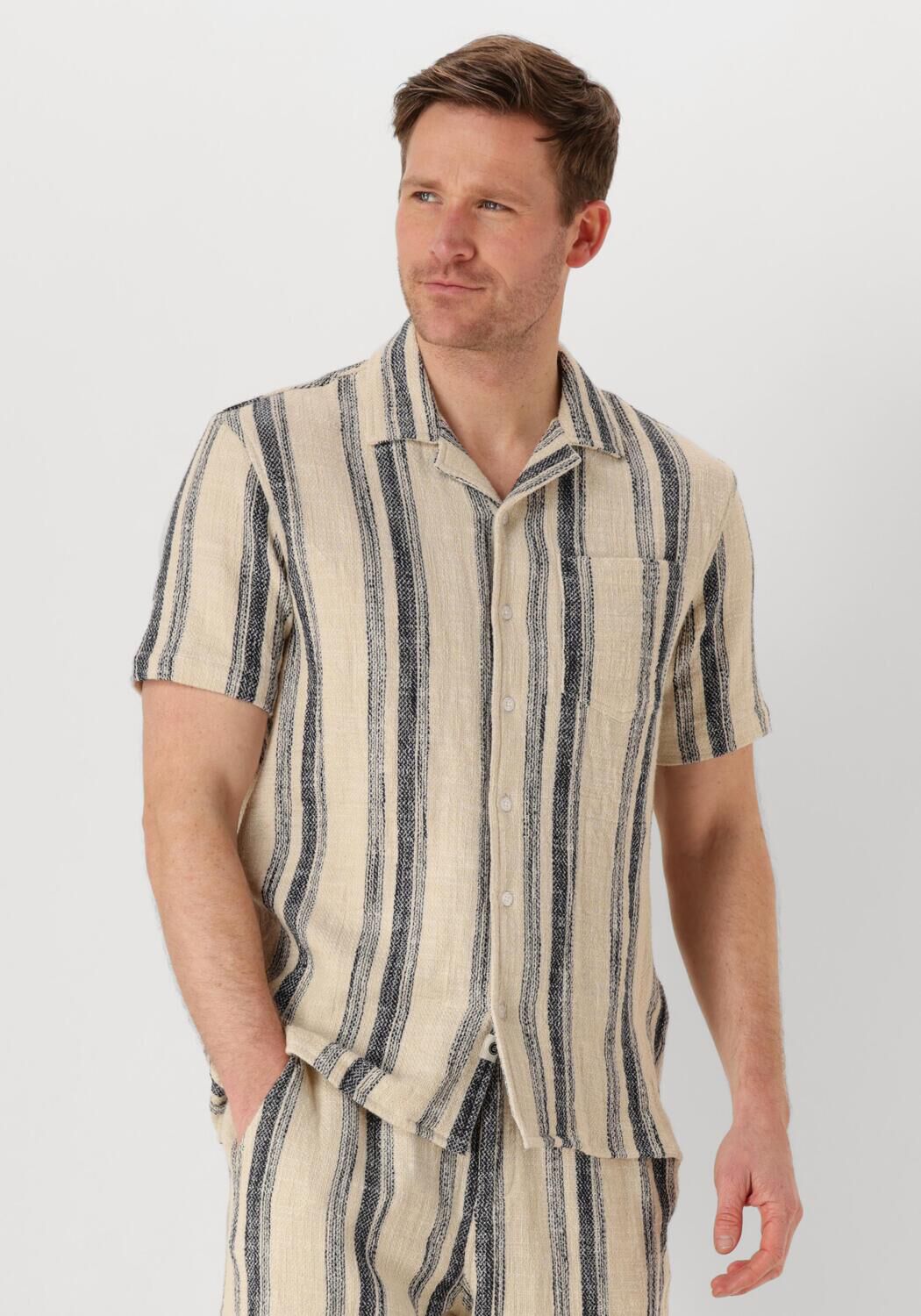 ANERKJENDT Heren Overhemden Akleon Structure S s Shirt Beige