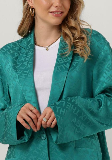 Groene ALIX THE LABEL Blazer LADIES WOVEN OVERSIZED BLAZER TEXT - large