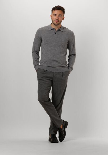 Grijze SELECTED MEN Trui SLHTRAY LS KNIT MERINO POLO - large