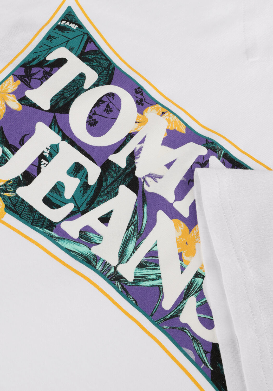 Witte TOMMY JEANS T-shirt TJM REG FLOWER POWER TEE - large