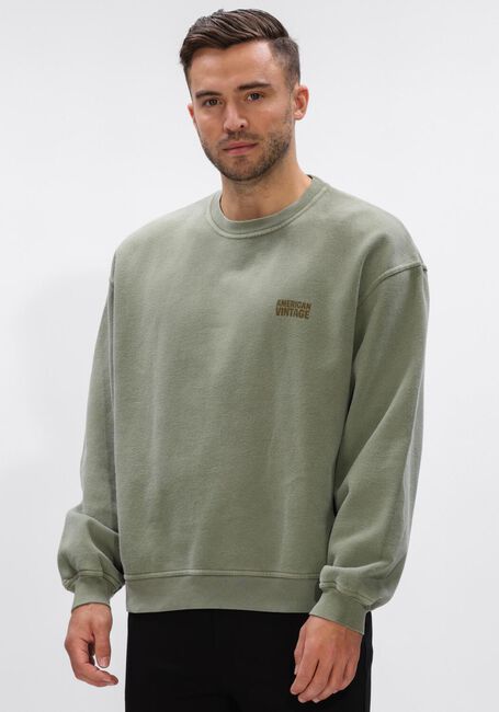 Khaki AMERICAN VINTAGE Sweater PLIZZY CREW - large