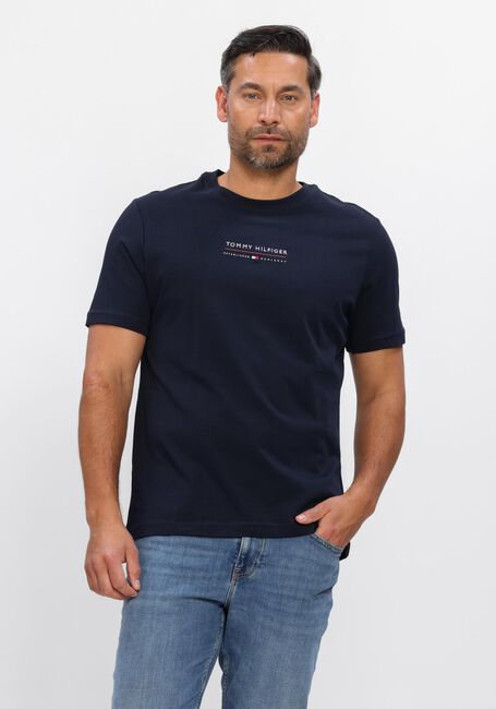 Donkerblauwe TOMMY HILFIGER T-shirt BRAND LOVE LOCKUP TEE - large