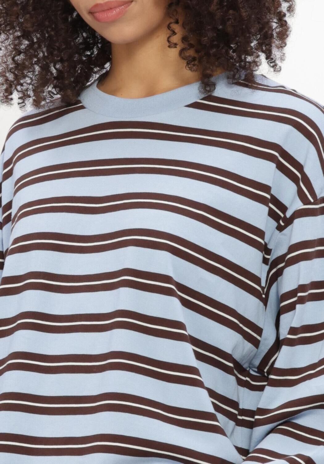 Lichtblauwe CATWALK JUNKIE Top STRIPED LONG SLEEVE - large