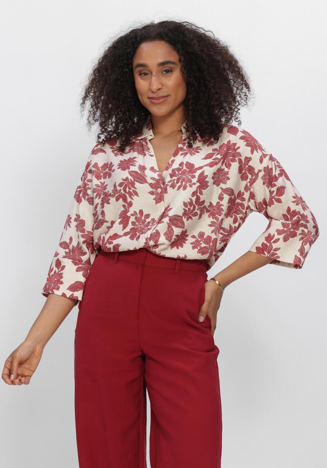 Ecru MSCH COPENHAGEN Blouses MSCHVILDANA 3 4 SHIRT - large