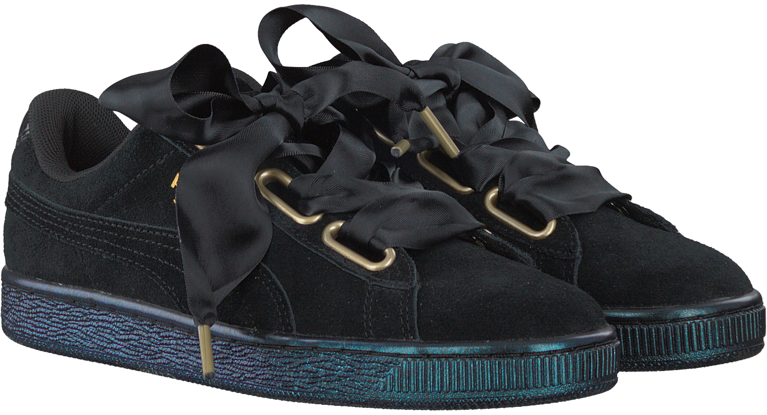 Zwarte PUMA Sneakers SUEDE HEART SATIN | Omoda Zwarte PUMA Sneakers SUEDE HEART SATIN | Omoda