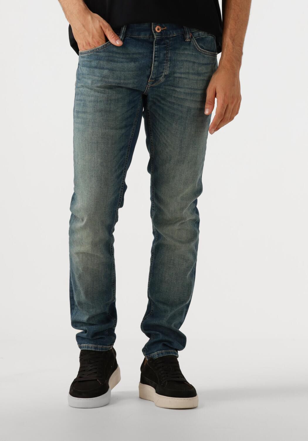 CAST IRON Heren Jeans Riser Slim Worn-in Blue Denim Blauw