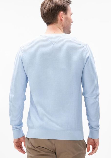 Lichtblauwe TOMMY HILFIGER Trui SEASONAL STRUCTURE CNECK - large