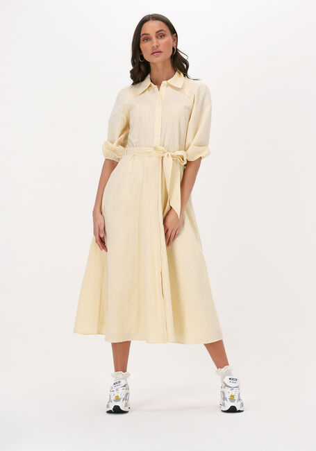 Gele CATWALK JUNKIE Midi jurk DR SUNNY STRIPES - large