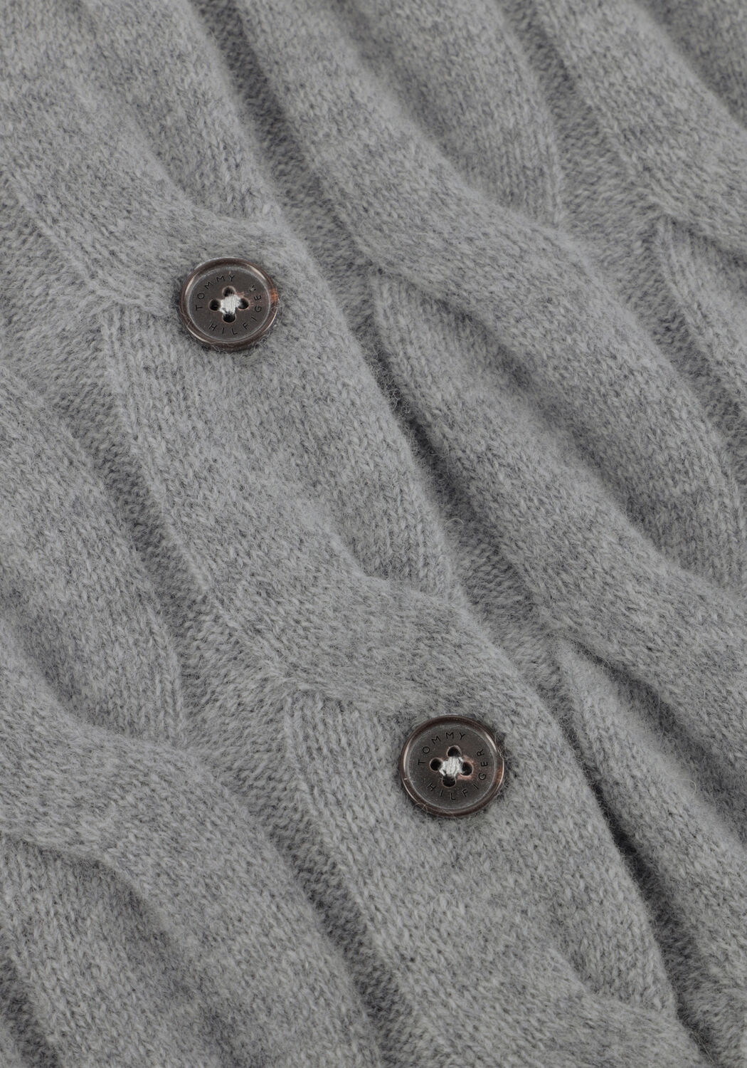Grijze TOMMY HILFIGER Vest SOFT WOOL CABLE C-NK LS CARDIGAN - large