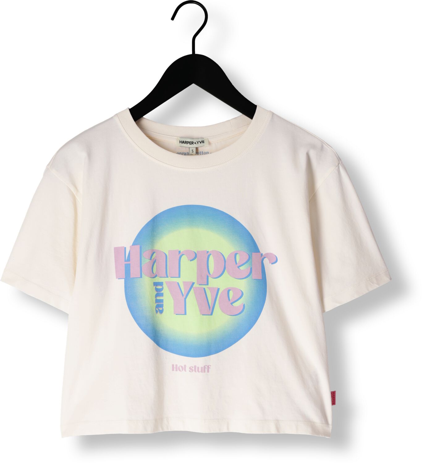 HARPER & YVE Dames Tops & T-shirts Hotstuff-ss Cropped Ecru