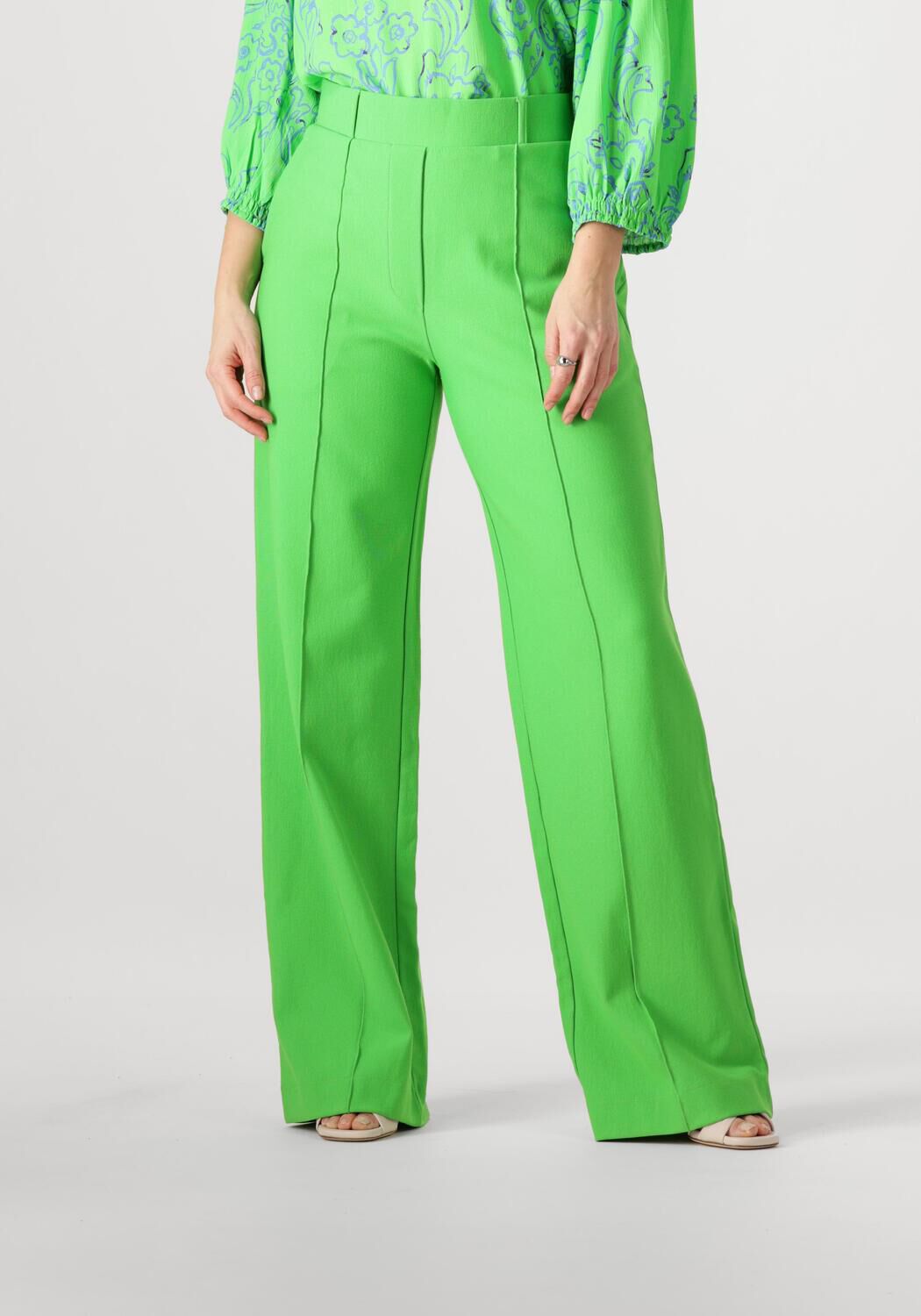 JANSEN AMSTERDAM Dames Broeken Abby Broek Hvm 439 Wide Long Groen