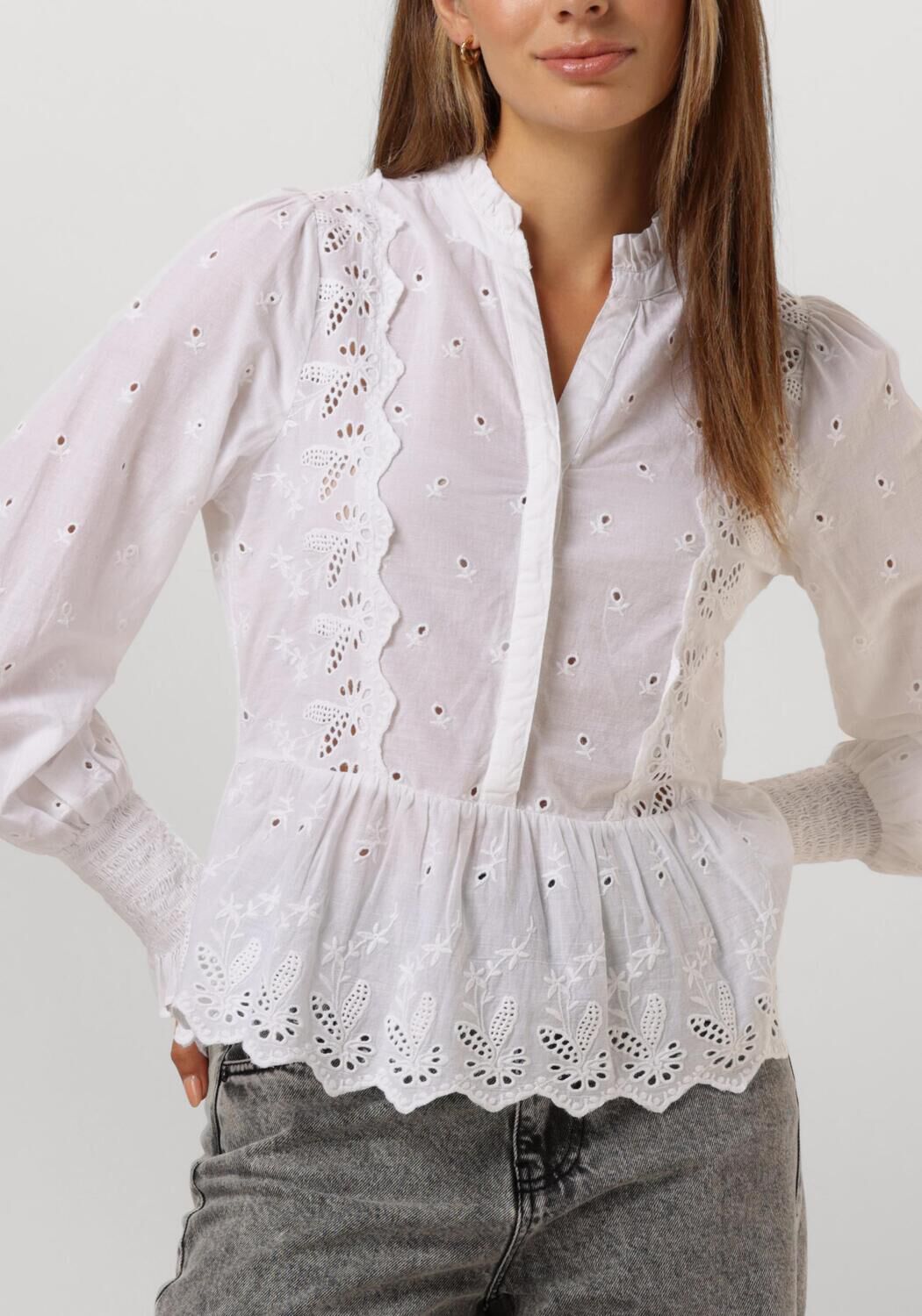 NEO NOIR Dames Blouses Maviana Emb Blouse Wit