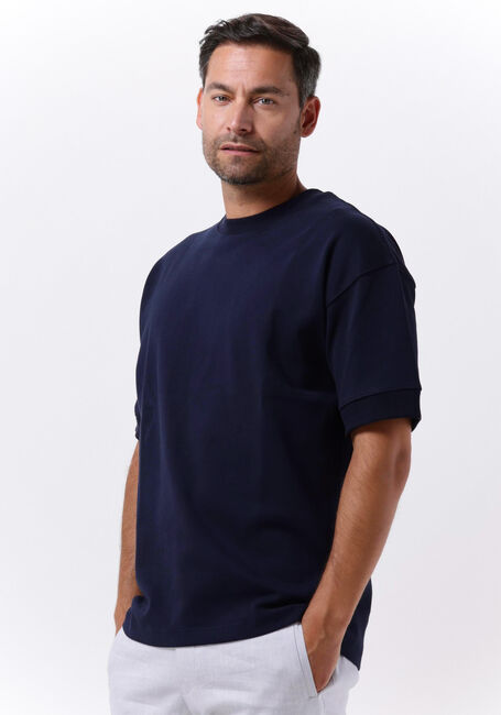 Blauwe SELECTED HOMME T-shirt SLHOVERSIZECORTON SS O-NECK TEE W - large