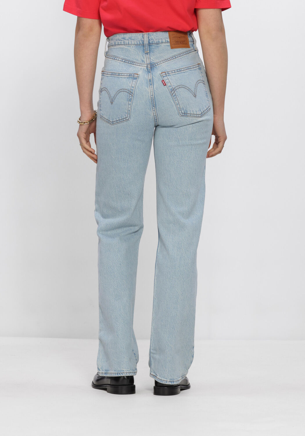 Blauwe LEVI'S Straight leg jeans RIBCAGE FULL LENGTH - large