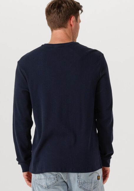 Donkerblauwe CALVIN KLEIN Trui LS WAFFLE BADGE CREWNK TEE - large