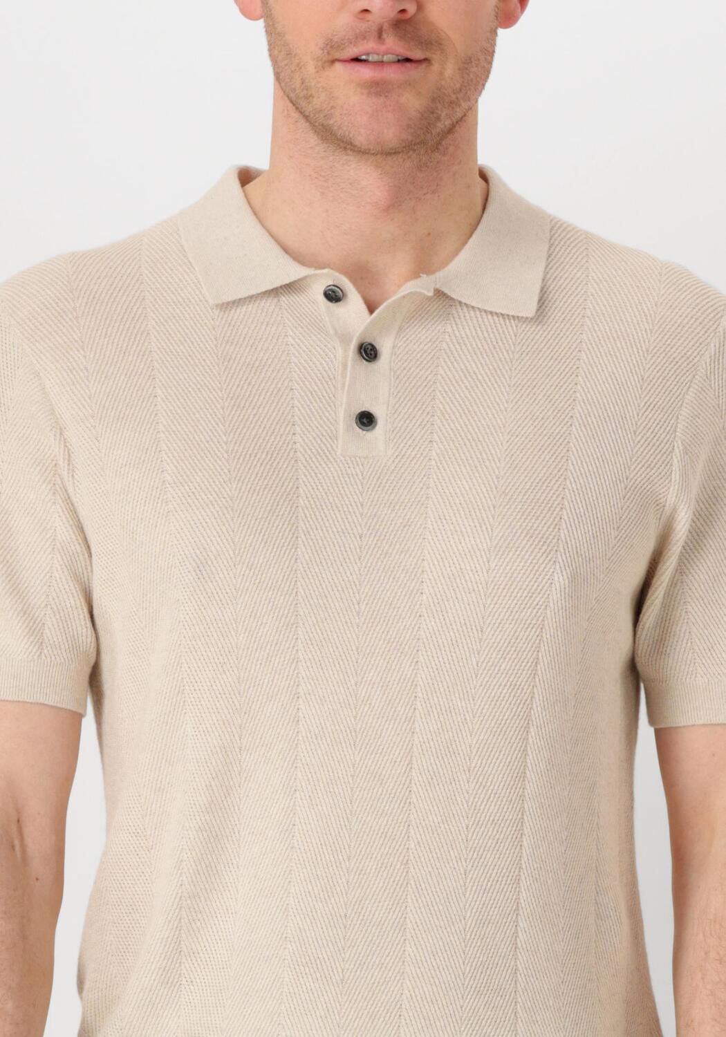 PROFUOMO Heren Polo's & T-shirts Polo Short Sleeve Beige