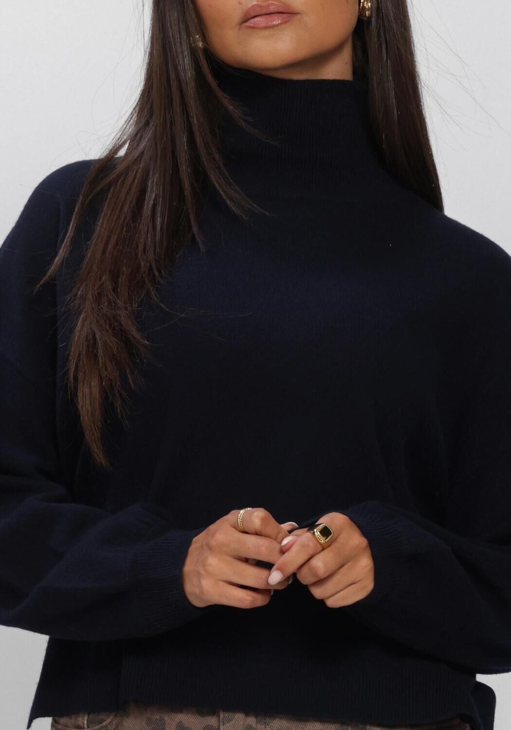 Donkerblauwe BY-BAR Trui SAMMIE PULLOVER - large