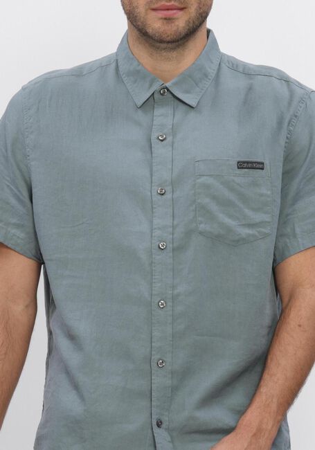 Groene CALVIN KLEIN Casual overhemd SS SOLID CASUAL LINEN CLASSIC SH - large