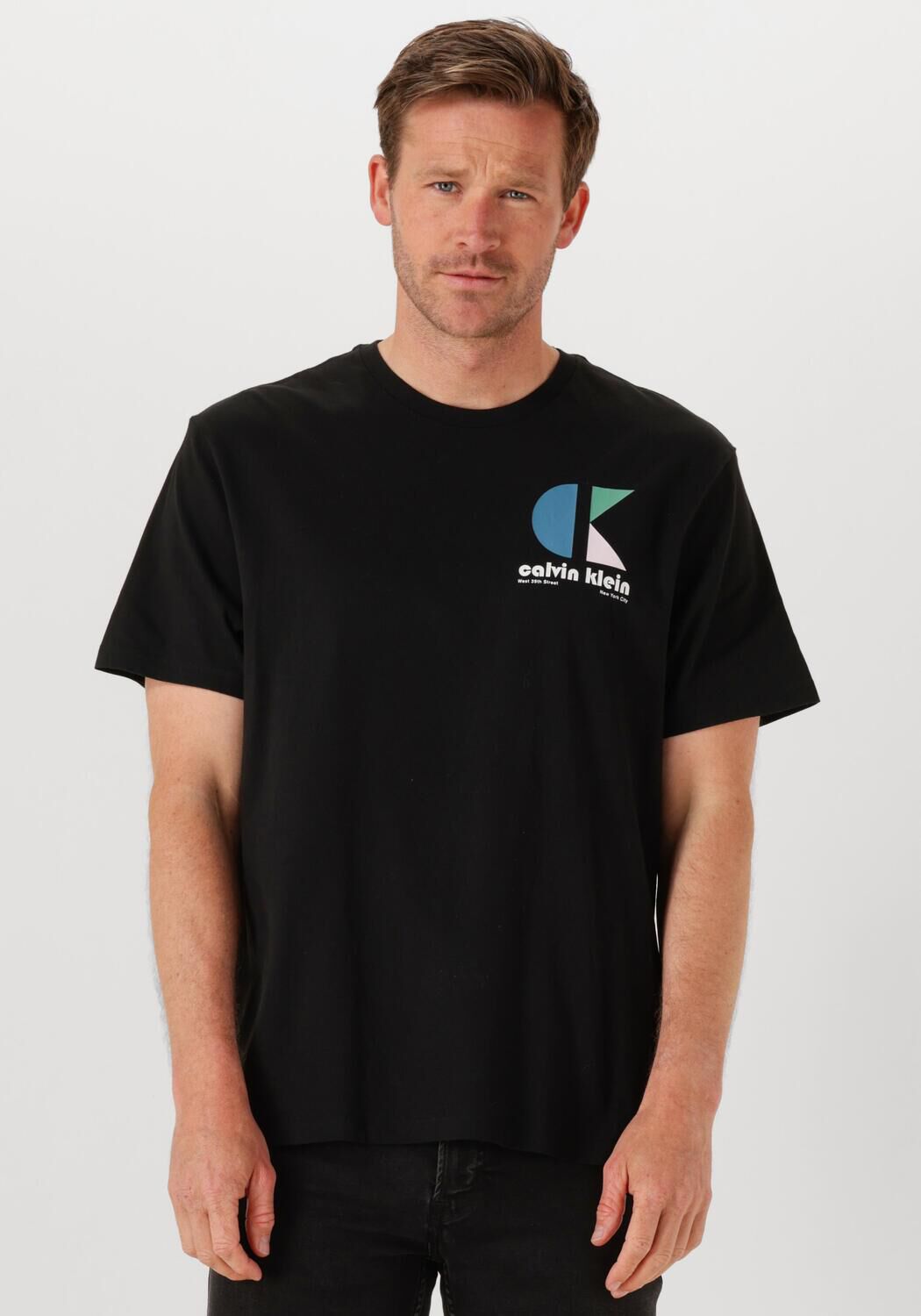 CALVIN KLEIN Heren Polo's & T-shirts Ss 20s Ck Bhs Lg Grp Zwart