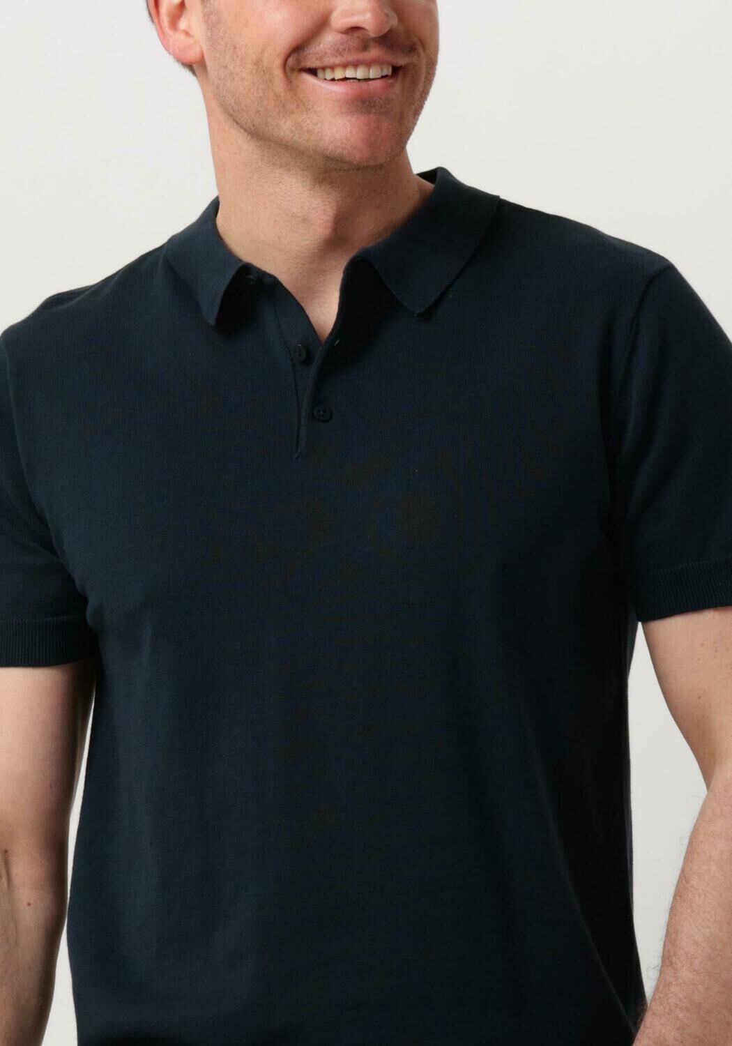 PURE PATH Heren Polo's & T-shirts Knit Polo With Chestprint Donkerblauw
