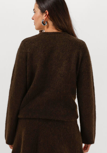 Bruine SELECTED WOMEN Trui SLFLULU BRUSHED LS KNIT KEYHOLE O-NECK - large