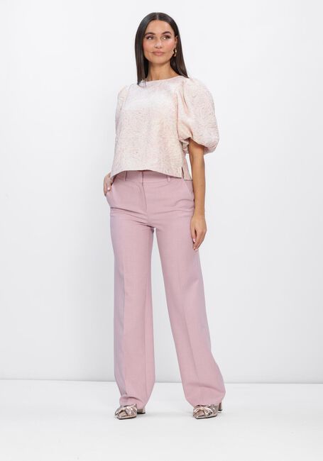 Taupe SELECTED WOMEN Wijde broek SLFRITA MW WIDE PANT MEL - large