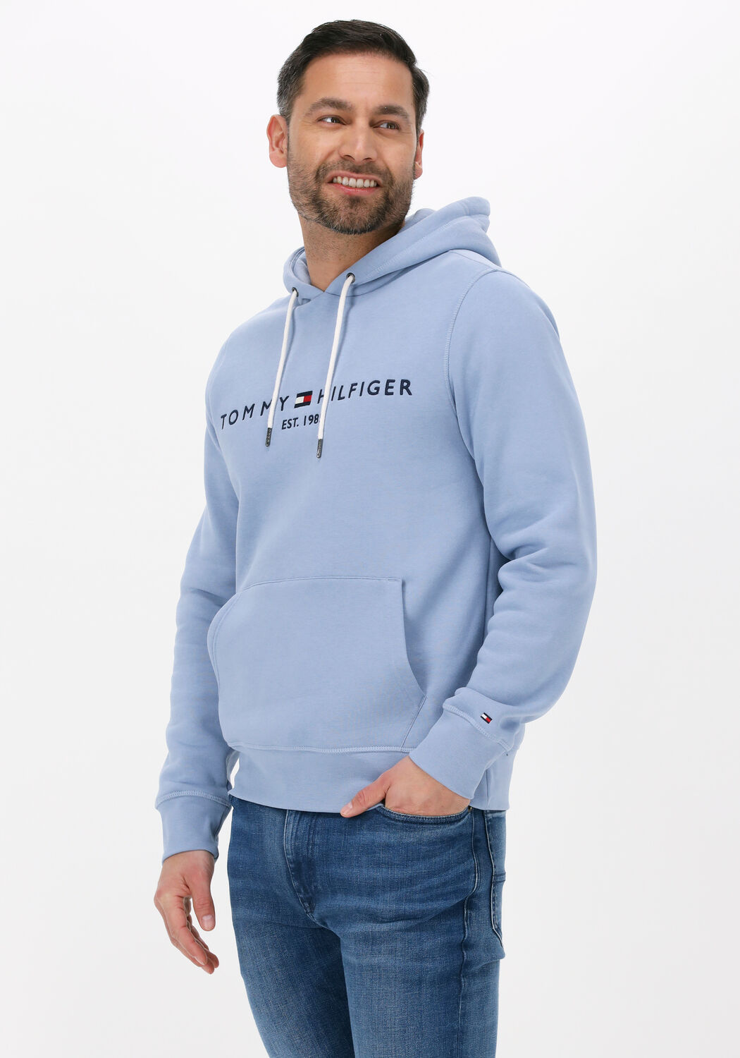 blauwe tommy hilfiger sweater tommy logo hoody