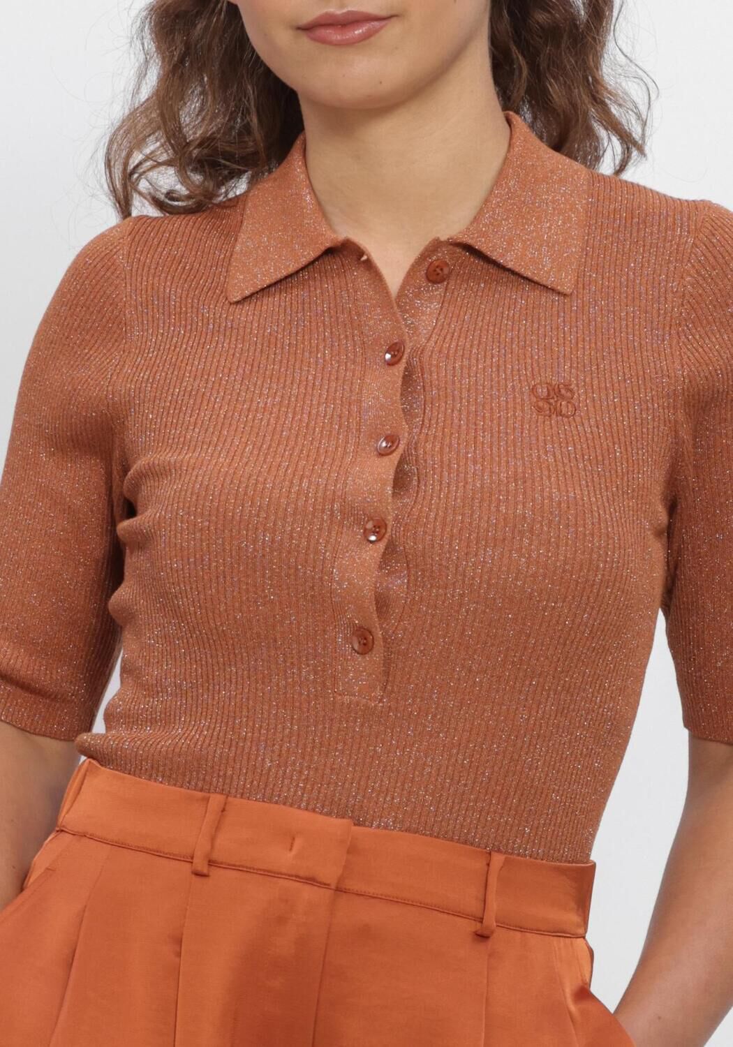 Bronzen DANTE6 Tops & T-shirts DANTE6-FAYZA METALLIC KNITTED POLO - large