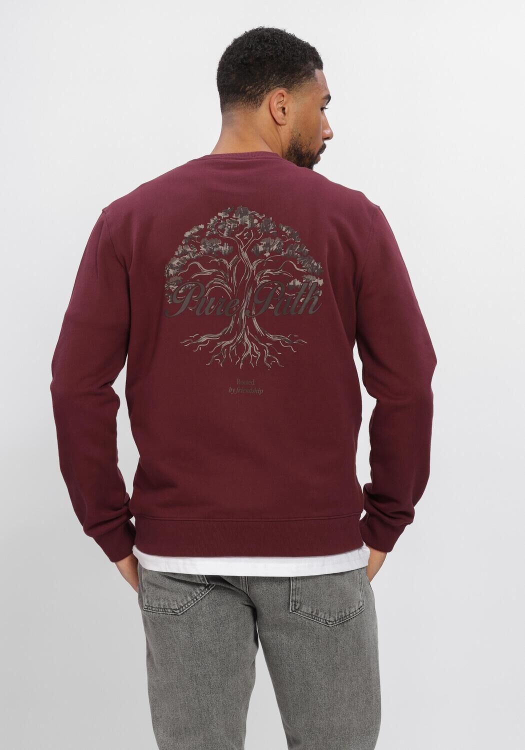 Bordeaux PURE PATH Trui ROOTED TREE - large