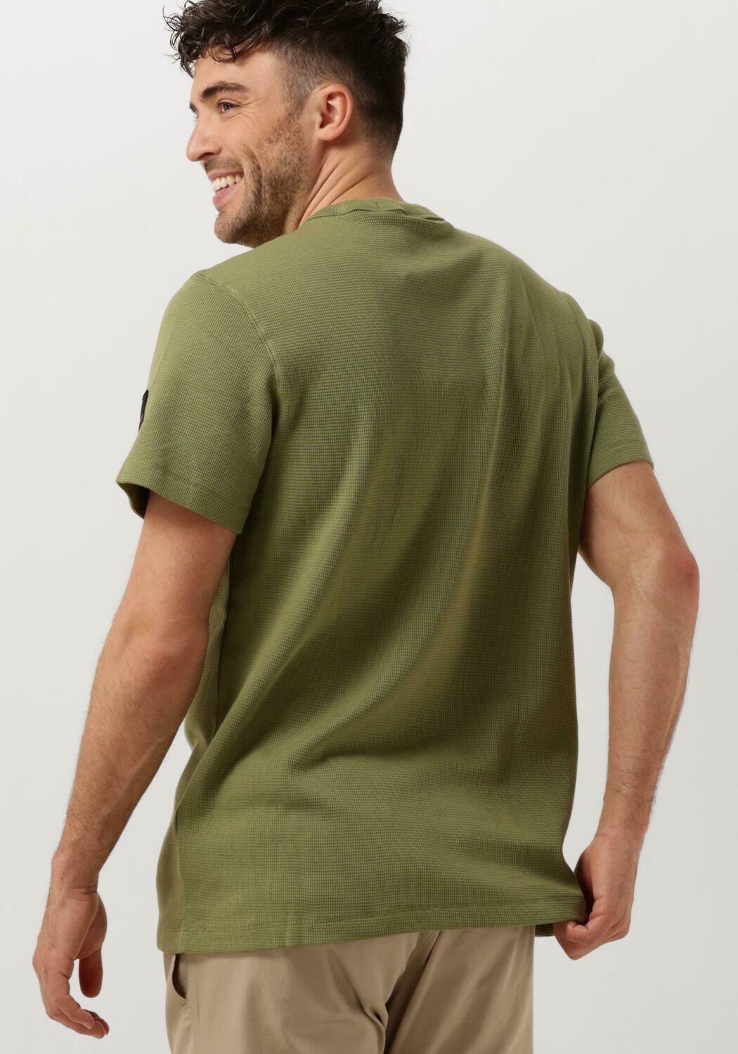 CALVIN KLEIN Heren Polo's & T-shirts Badge Waffle Tee Groen