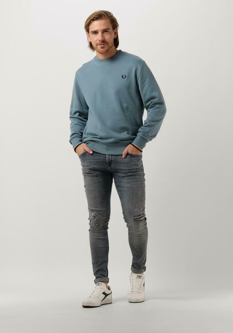 Blauwe FRED PERRY Sweater CREW NECK SWEATSHIRT - large