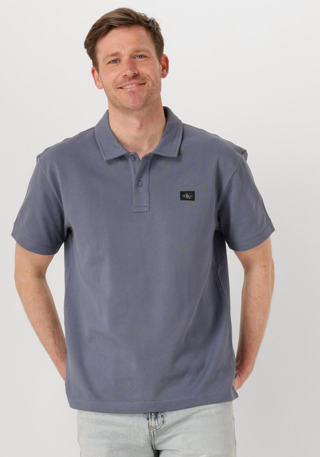 CALVIN KLEIN Heren Polo's & T-shirts Woven Label Polo Grijs