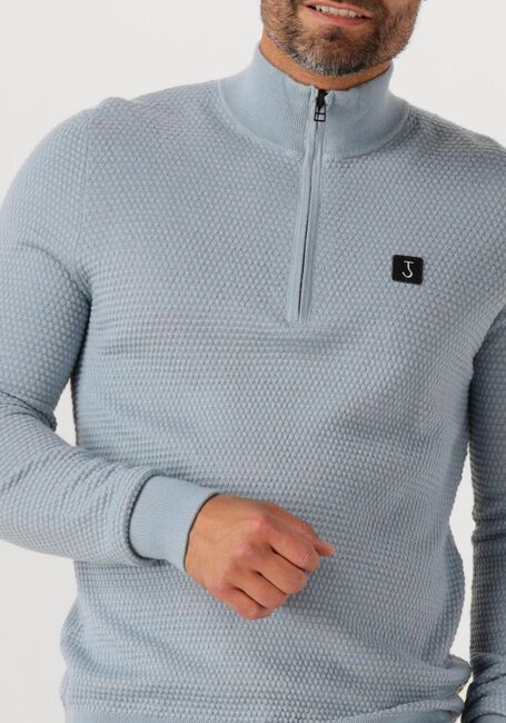 Lichtblauwe BUTCHER OF BLUE Trui STRUCTURE HALFZIP - large