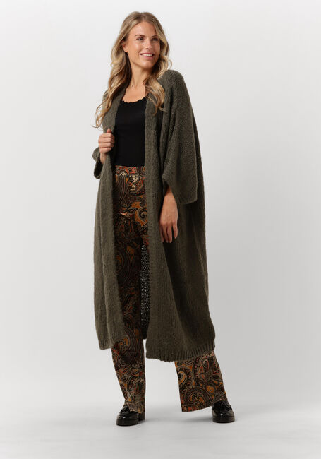 Groene SUMMUM Vest KIMONO CARDIGAN RUSTIC MOHAIR BLEND KNIT - large
