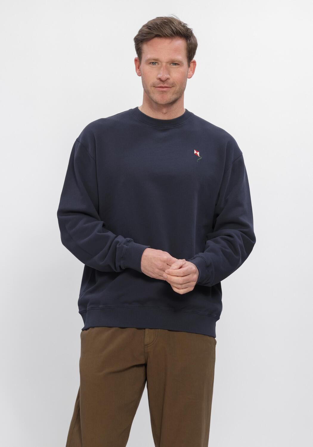 Donkerblauwe FOR&Eacute;T Sweater KITE SWEATSHIRT - large