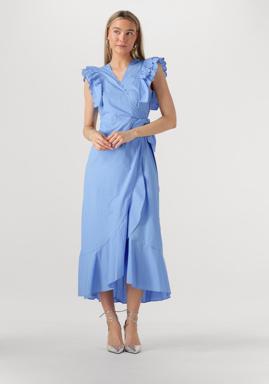 OBJECT Dames Jurken Objhope Papaya S s Wrap Dress Lichtblauw