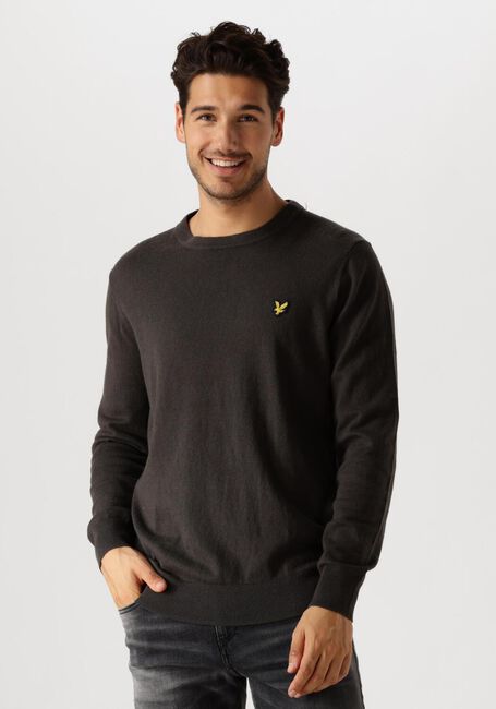 Donkergrijze LYLE & SCOTT Trui COTTON MERINO CREW NECK JUMPER - large