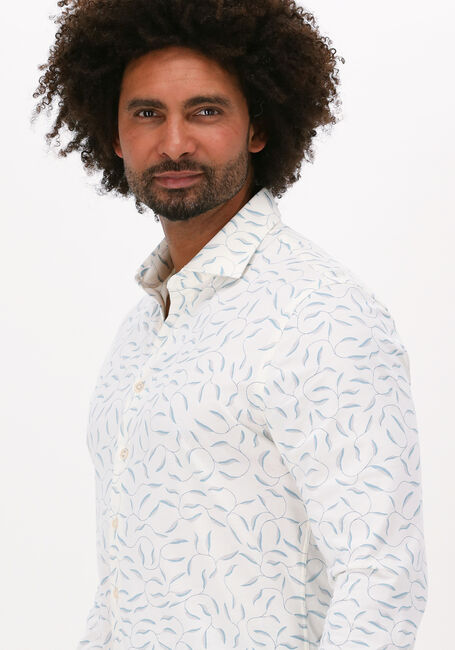 Witte VANGUARD Casual overhemd LONG SLEEVE SHIRT BRANCHES PRINT ON FINE JERSEY - large