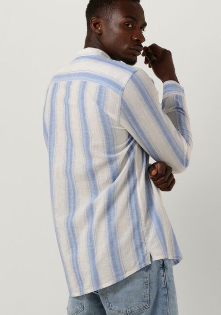 Witte SCOTCH & SODA Casual overhemd COTTON LINEN BLEND KAFTAN IN CHECKS AND STRIPES - large