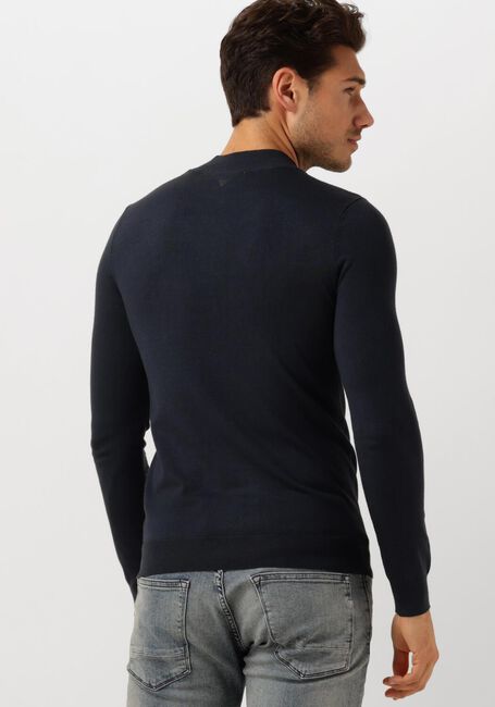 Donkerblauwe PURE PATH Trui ESSENTIAL KNITWEAR HALFZIP SWEATER - large