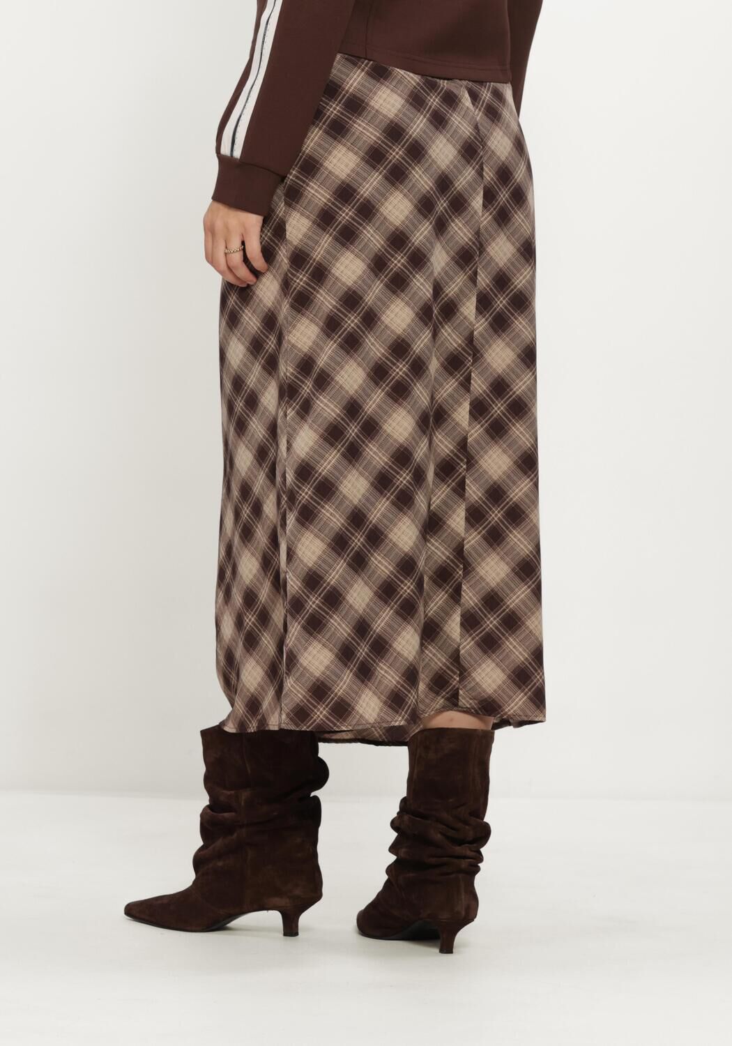 Bruine AIMEE THE LABEL Rokken HAVANAW6 CHECK SKIRT - large