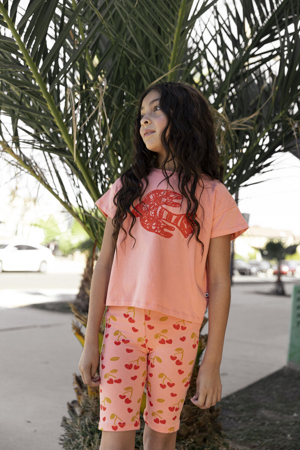AMMEHOELA Meisjes Tops & T-shirts Fem Koraal