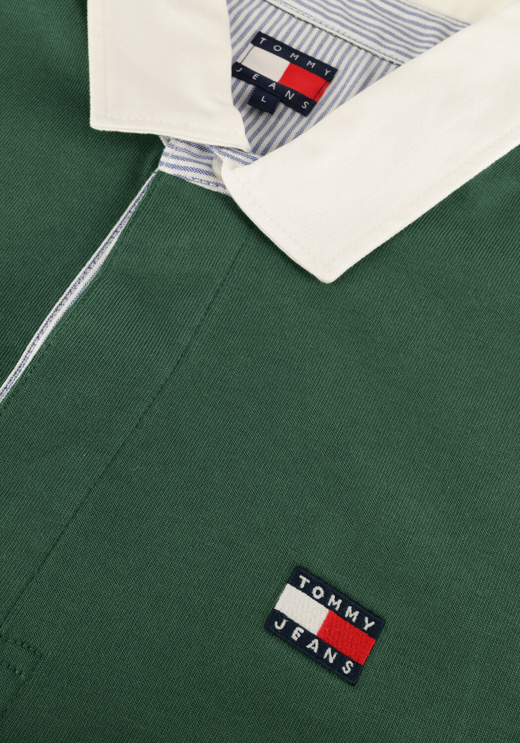 Donkergroene TOMMY JEANS Polo TJM RLX ESS BADGE RUGBY - large