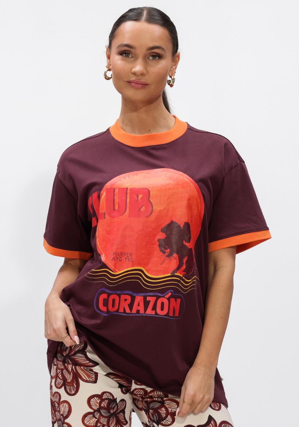 Bordeaux HARPER & YVE T-shirt CLUBCORAZON-SS | Omoda