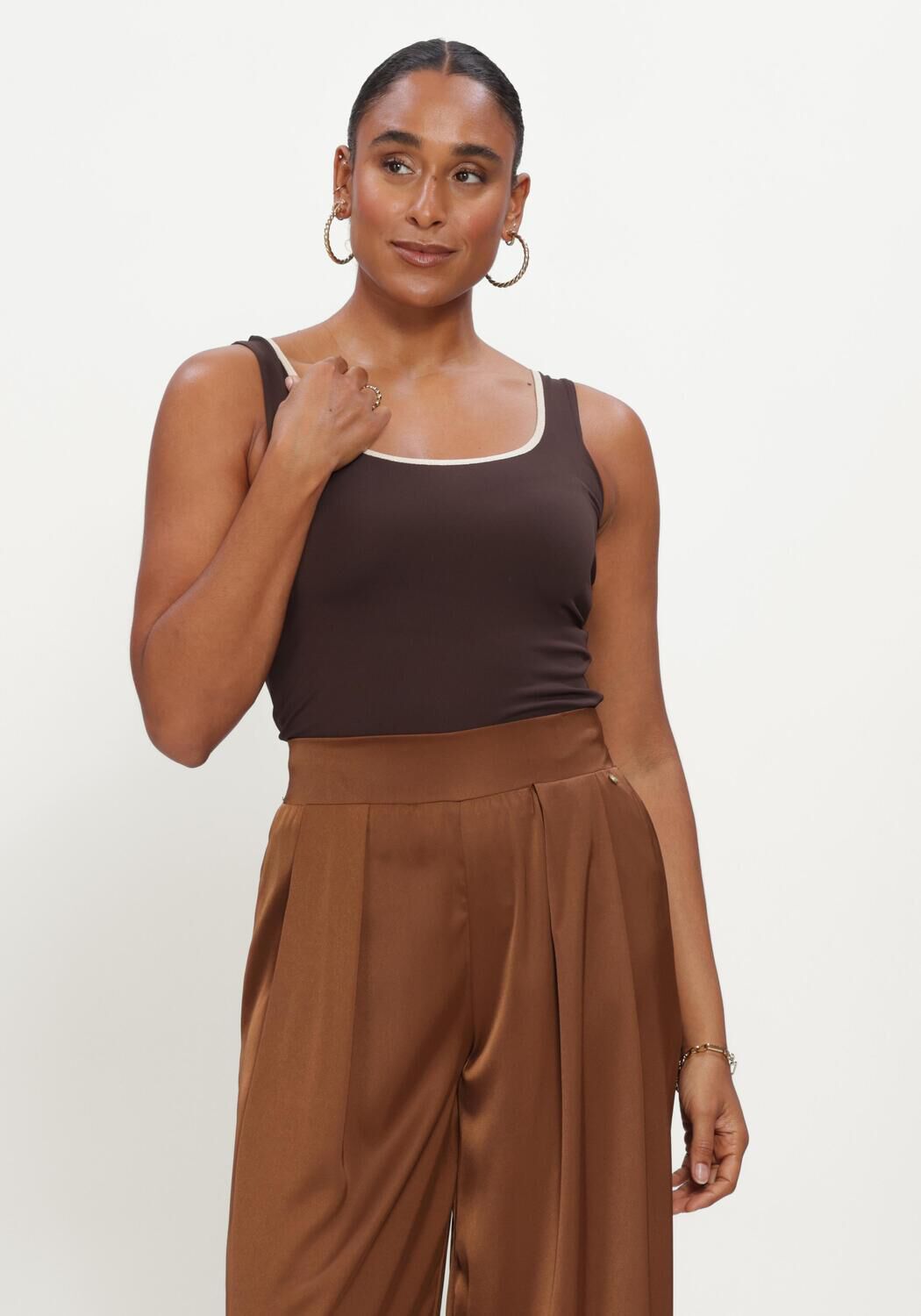 Bruine NUKUS Top JUBA SINGLET - large