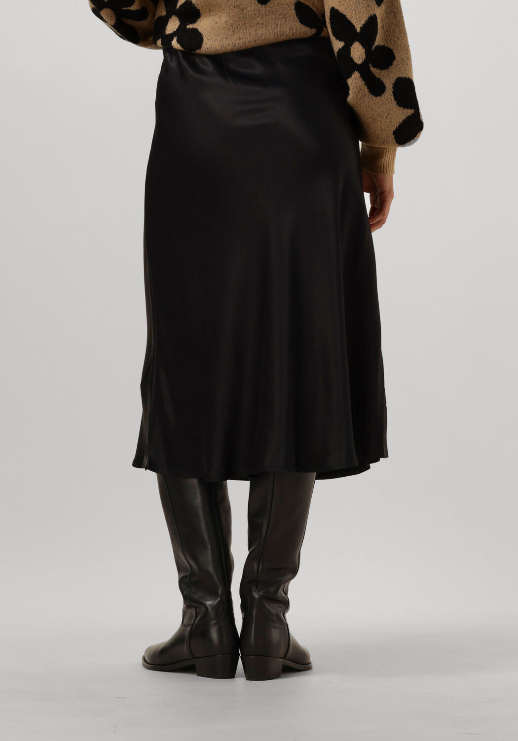 POM AMSTERDAM Dames Rokken Satin Black Zwart