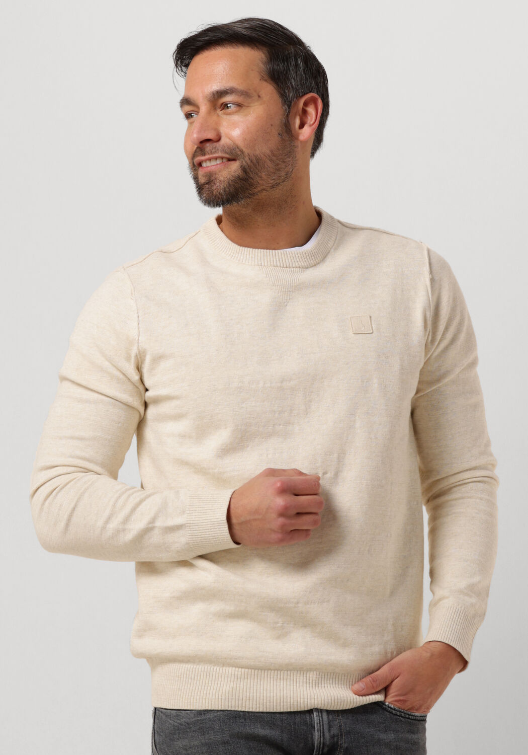 BUTCHER OF BLUE Heren Truien & Vesten Lt Clifden Crew Beige